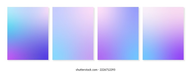 Set 4 winter gradient backgrounds in blue   purple and soft transitions  For brochures  booklets  banners  wallpapers  business cards  social media   other projects  For web   print 