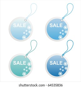 set of 4 winter sale tags