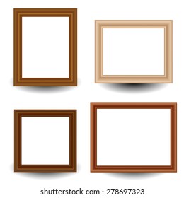 Set of 4 wooden picture, photo frames.