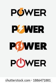 A set of 4 wordmarks for POWER