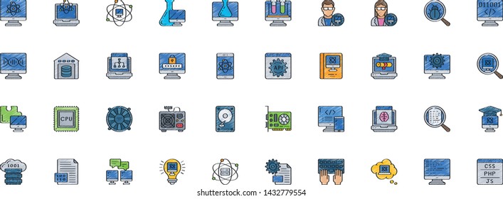 Set 40 Computer Science Icons Stock Vector (Royalty Free) 1432779554 ...