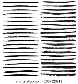 Set of 40 pieces grunge edges.Grunge borders.Vector brush strokes