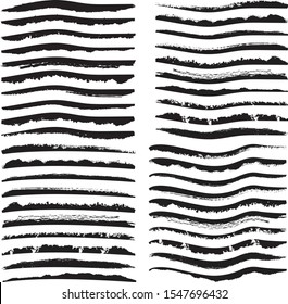 Set of 40 pieces grunge texture frame. Vector brush stroke. Abstract isolated stock vector template.Vector illustration.