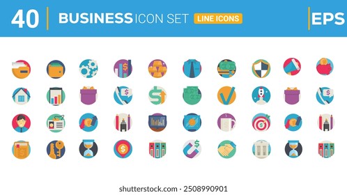 Set von 40 dünnen Linien Icons verwandt Team, Teamarbeit, Mitarbeiter, Zusammenarbeit. Lineare Business einfache Symbolsammlung. Vektorgrafik. Bearbeitbarer Strich