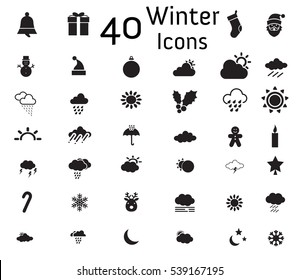 Set of 40 Winter icons