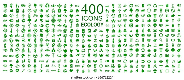 Set of 400 ecology icons – stock vector