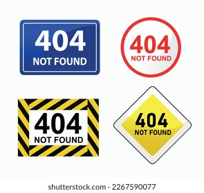Set of 404 Not found signs on white background. Vector illustration