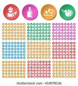 Set of 416 Universal Icons (Hotel, Travel, People, Restaurant, Home Appliances, Baby, Veterinary, Weather, Airplane, Casino, War, Music , Beach, Christmas , Sport And Religion ).