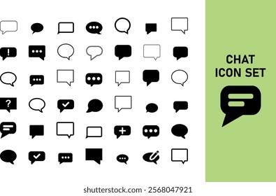 Set of 42 chating box, chatbox, chat bubble, message box, chatbot, chat icons vector art