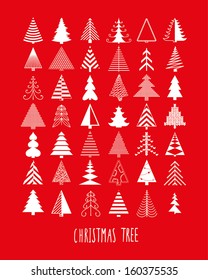set of 42 Christmas trees 