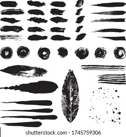 Set of 42 hard grunge vector brushes