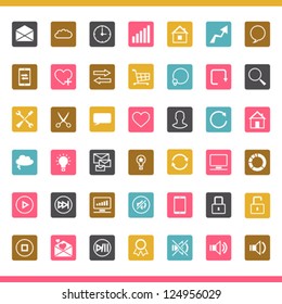 Set of 42 SEO internet icons.