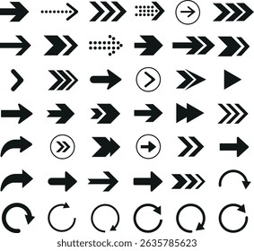 Set of 42 unique arrow icons in various styles and directions. Perfect for infographics, presentations, web design, and creative projects. Clean, modern, and versatile.