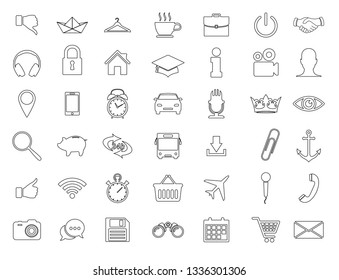 Set of 42 vector icon. Set vector line icon. icons for mobile and web apps