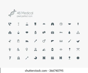 Set Of 46 Solid Medical Icons