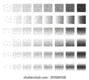 Set of 48 cross square stipple pattern for design. Spot shade engraving retro to create brushes. Highly detailed set of tile