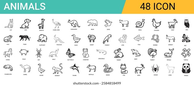 Set of 48 outline icons related to smart house. Linear icon collection. Editable stroke. Vector illustration eps File