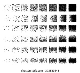 Set of 48 square stipple pattern for design. Spot shade engraving retro to create brushes. Highly detailed set of tile