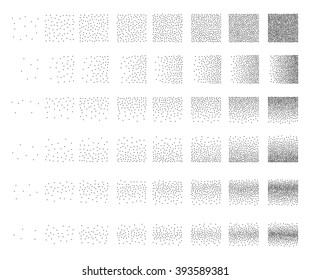 Set of 48 triangle  stipple pattern for design. Spot shade engraving retro to create brushes. Highly detailed set of tile