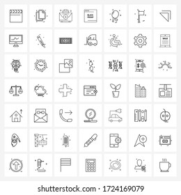 Set aus 49 Line Icon Signs und Symbolen für Spiele; Zeitplan; Hilfe; Freitag; schwarze Vektorgrafik
