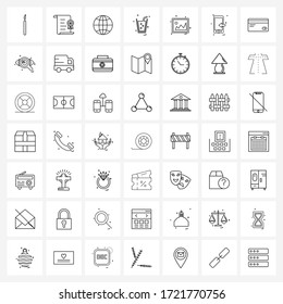 Set of 49 UI Icons and symbols for ui; png; globe; image; drink Vector Illustration