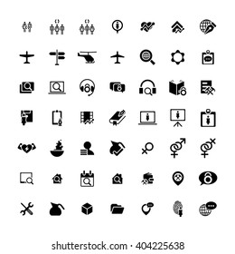 Set of 49 Universal Icons. Simple Flat Style. Business, internet, web design.