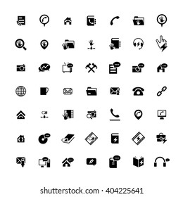 Set of 49 Universal Icons. Simple Flat Style. Business, internet, web design.
