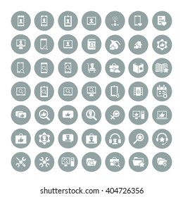 Set of 49 Universal Icons. Simple Flat Style. Business, internet, web design.