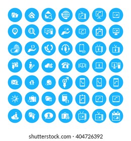 Set of 49 Universal Icons. Simple Flat Style. Business, internet, web design.