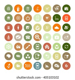 Set of 49 Universal Icons. Simple Flat Style. Business, internet, web design.