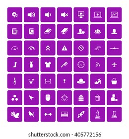 Set of 49 Universal Icons. Simple Flat Style. Business, internet, web design.