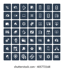 Set of 49 Universal Icons. Simple Flat Style. Business, internet, web design.
