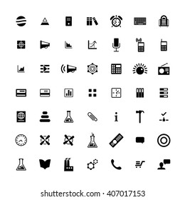 Set of 49 Universal Icons. Simple Flat Style. Business, internet, web design.