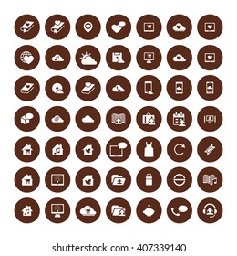 Set of 49 Universal Icons. Simple Flat Style. Business, internet, web design.