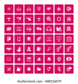 Set of 49 Universal Icons. Simple Flat Style. Business, internet, web design.