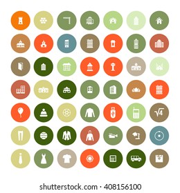 Set of 49 Universal Icons. Simple Flat Style. Business, internet, web design.