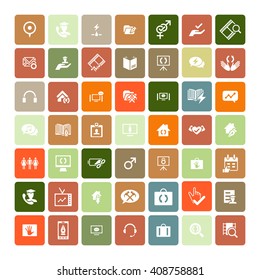 Set of 49 Universal Icons. Simple Flat Style. Business, internet, web design.