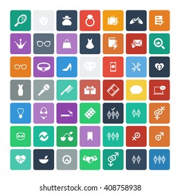 Set of 49 Universal Icons. Simple Flat Style. Business, internet, web design.