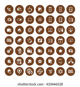 Set of 49 Universal Icons. Simple Flat Style. Business, internet, web design.