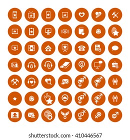 Set of 49 Universal Icons. Simple Flat Style. Business, internet, web design.