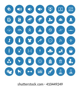 Set of 49 Universal Icons. Simple Flat Style. Business, internet, web design.