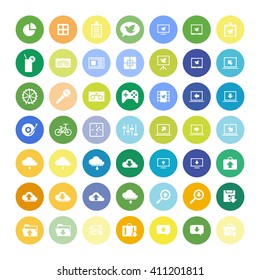 Set of 49 Universal Icons. Simple Flat Style. Business, internet, web design.