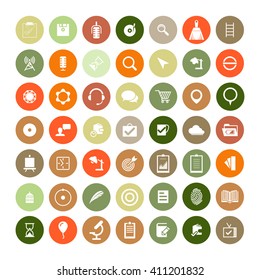Set of 49 Universal Icons. Simple Flat Style. Business, internet, web design.
