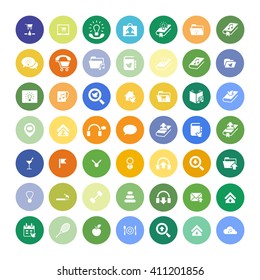 Set of 49 Universal Icons. Simple Flat Style. Business, internet, web design.