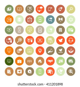 Set of 49 Universal Icons. Simple Flat Style. Business, internet, web design.