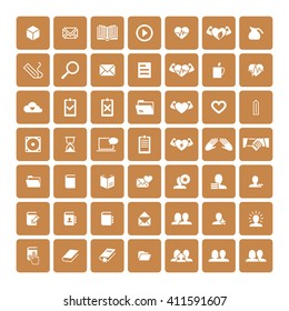 Set of 49 Universal Icons. Simple Flat Style. Business, internet, web design.
