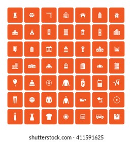 Set of 49 Universal Icons. Simple Flat Style. Business, internet, web design.