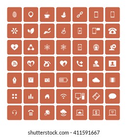 Set of 49 Universal Icons. Simple Flat Style. Business, internet, web design.