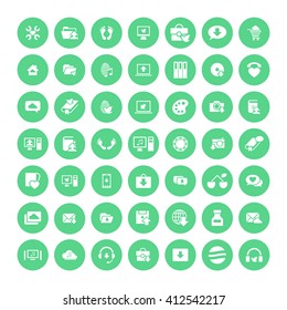 Set of 49 Universal Icons. Simple Flat Style. Business, internet, web design.