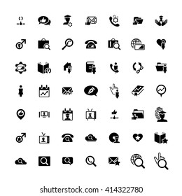 Set of 49 Universal Icons. Simple Flat Style. Business, internet, web design.
